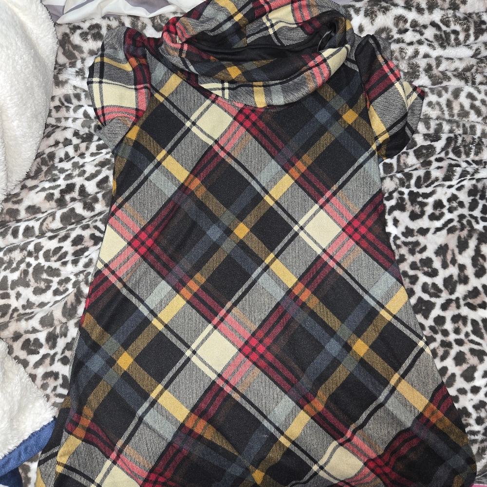 Jessica Multicolor Plaid Cowl Neck